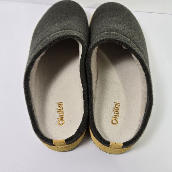 Olukai Hamani Hulu Mens 10 Wool Mule Slipper Slip On Sandals Sheep Fur main image 5